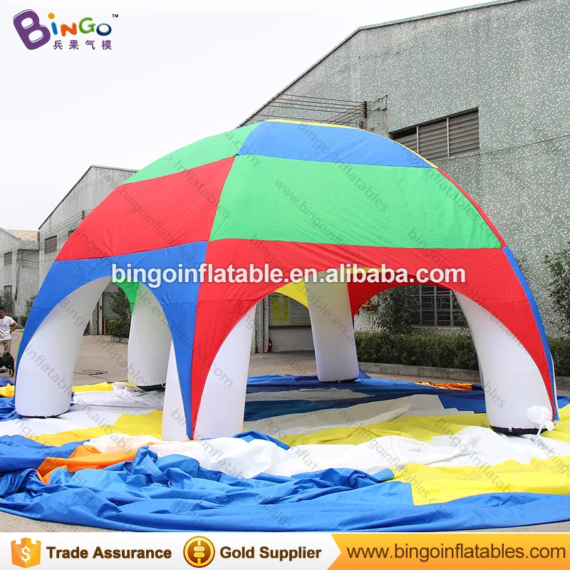  Free Shipping rainbow Inflatable six legs spider Tent 8 meters dia blow up tent with air blower for