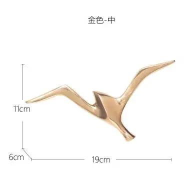 Американский светильник, роскошная Чистая медь, креативная птичья стена чайки, подвесная настенная декорация, мягкая домашняя комната, фоновая стена - Цвет: 2