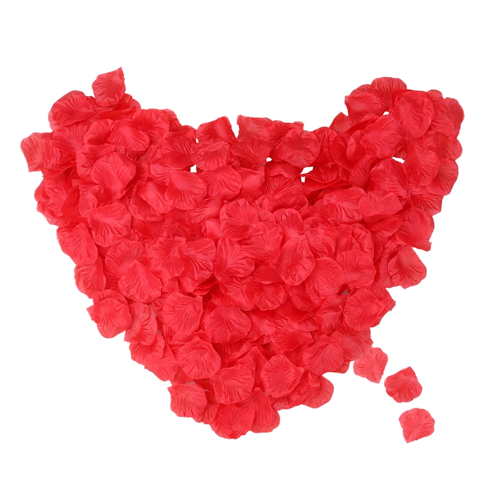 500 шт Свадебные лепестки роз, Реалистичная искусственная Шелковая Красная роза, лепестки для свадебного декора - Цвет: Красный