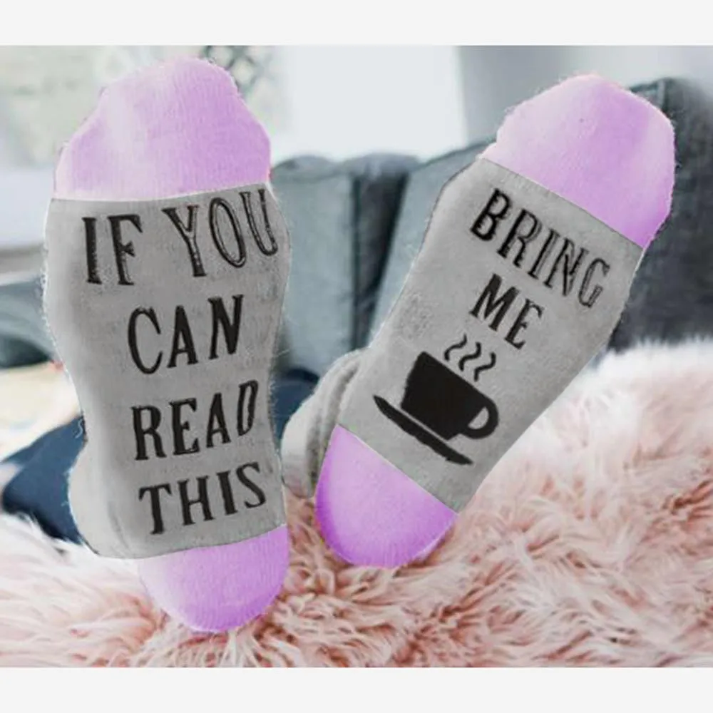 Men Women Funny Socks words printed socks If You can read this Bring Me a Beer Cotton casual socks unisex socks Drop ship