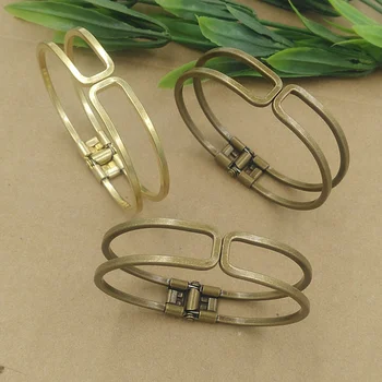 

65*60mm Cuff Brangle Settings Blank Bases Metal Brass Spring Bracelet Findings DIY Making Multi-color Plated