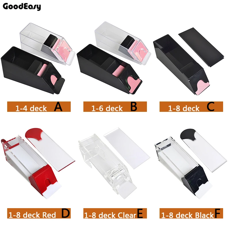 

2019 HOT Professional DeluxeTexas Hold'em Baccarat Poker Dealer Poker card shoe Transparent Black 1-6 optionally deputy