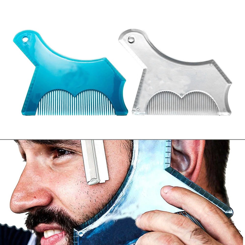 

Men Beard Shaping Styling Tool Template Stencil Comb Hair Beards Edging Trim Lightweight Flexible Styling Tools 1Pc
