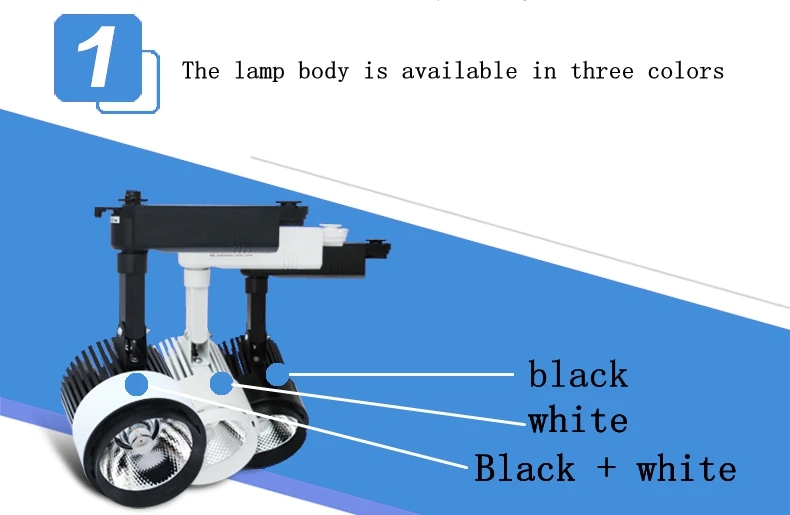 Трехцветный переменный светильник, светодиодная лампа для трека COB, направляющая лампа, оснащена 12W20W30w, оконная лампа для магазина одежды