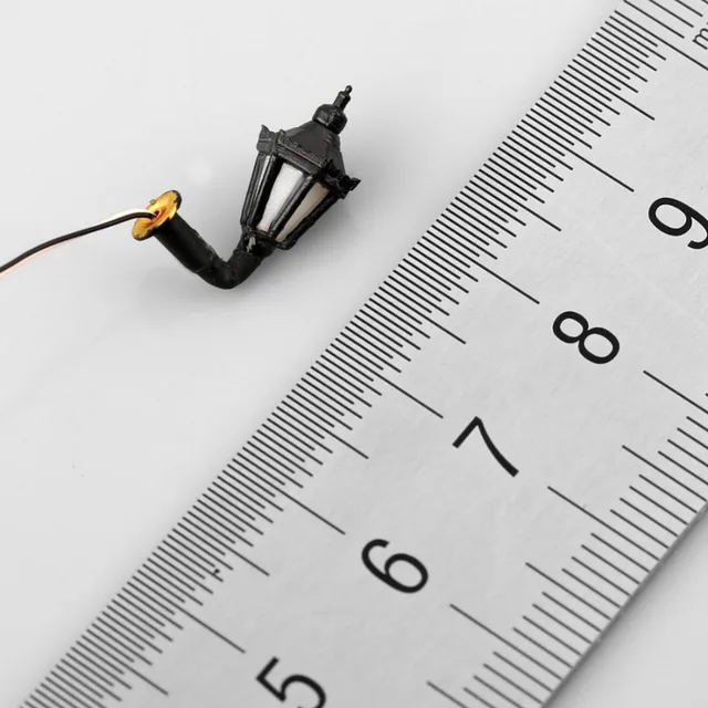 10pcs Delicated 1:200 N Scale Railway Model 3V LED Metal Lamppost Lamps Wall Lights 1