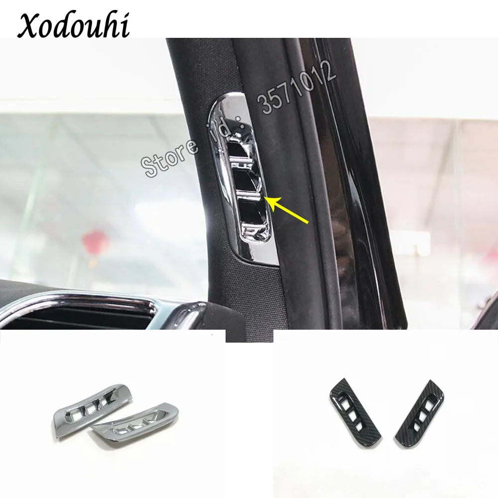 

For Jeep Grand Cherokee 2014 2015 2016 2017 2018 car sticker garnish cover frame lamp trim front Air condition Outlet Vent 2pcs
