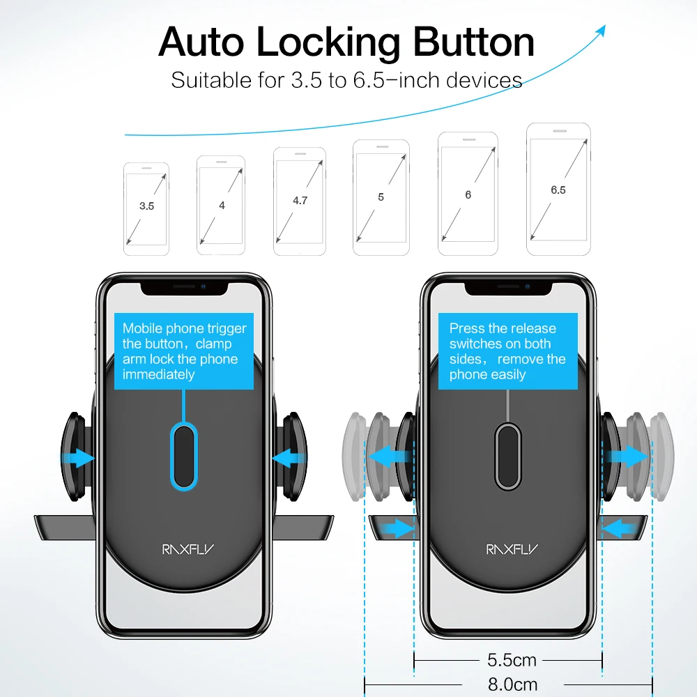 RAXFLY Auto Telefon Halter Für iPhone 11 Pro Max 360 Rotation Saugnapf Navigation Sauger Dashboard
