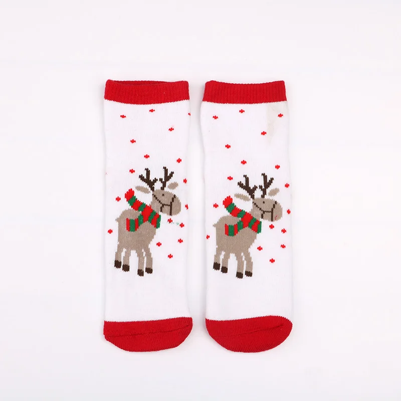 Новинка; сезон осень-зима; новогодний Санта-Клаус; Рождественский подарок; махровые носки с изображением снежного лося длинные детские носки хлопковые детские носки со снеговиком
