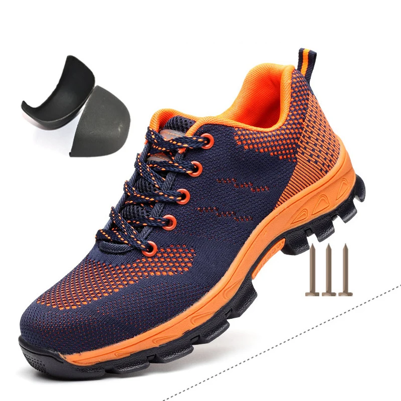 

Breathable Steel Toe Cap Work Safety Shoes Men Outdoor Anti-slip Steel Puncture Proof Construction Safety Boots Shoes