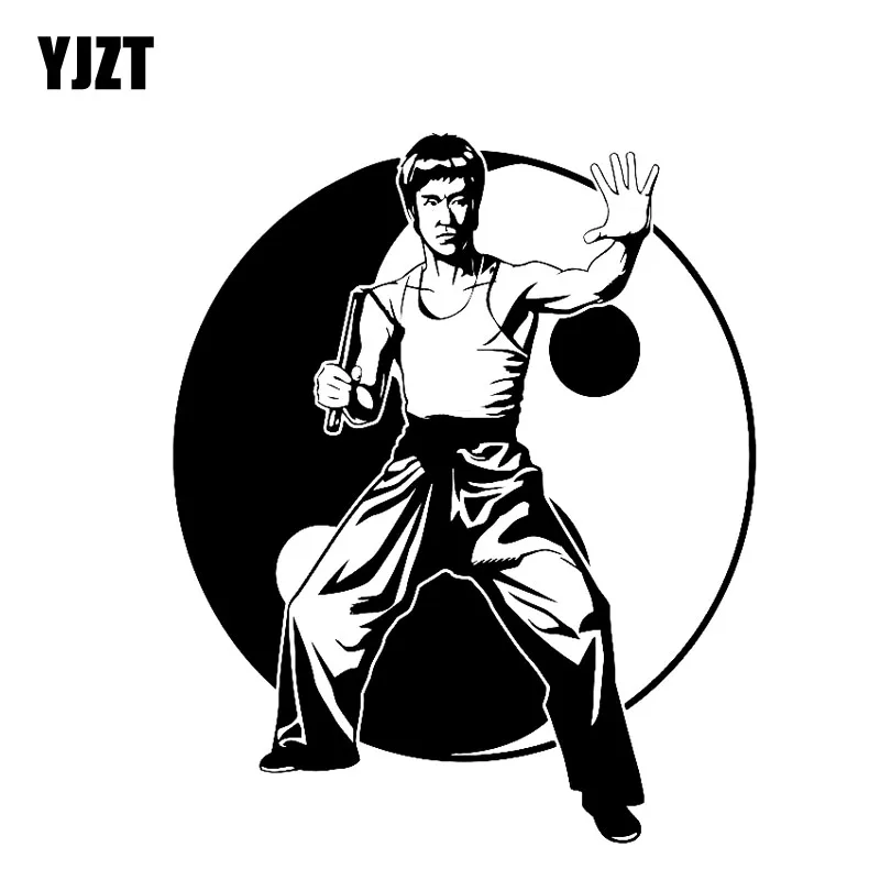 

YJZT 14.7CM*17.8CM Bruce Lee Vinyl Decal Film Actor Car Sticker Black/Silver C3-0053