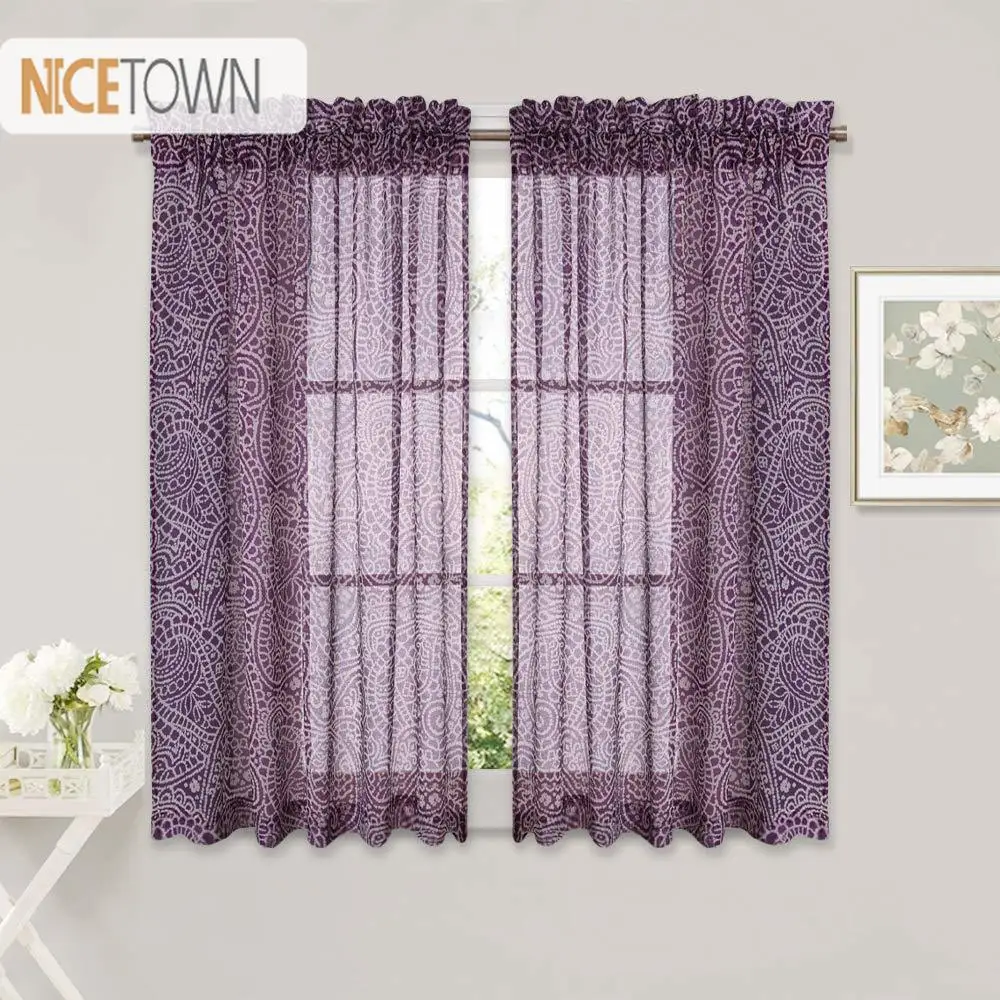 NICETOWN Lightweight Voile Panels Windows Rod Pocket Design Vertical