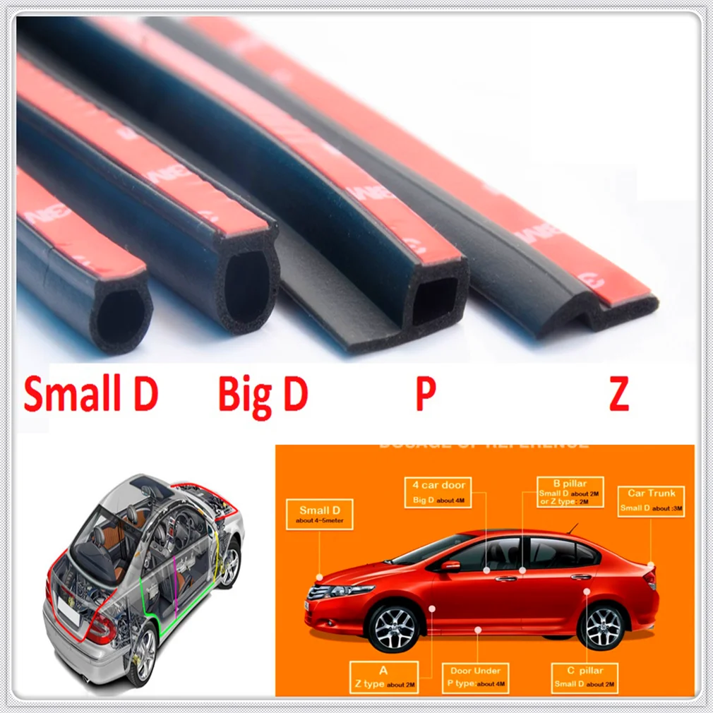 

D Z P B Type Car Rubber Seal Insulation Edge Door Sealing Strip for BMW 335is Scooter Gran 760Li 320d 135i E60 E36 F30 F30