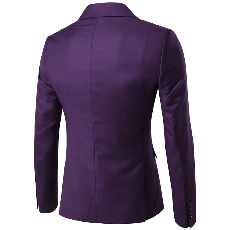 3pc Men Purple Suit (Jacket+Pants+Vest) Brand Slim Fit Elegant Suits With Pants Mens Grooming Busienss Tuxedo Suits Ternos S-6XL 3