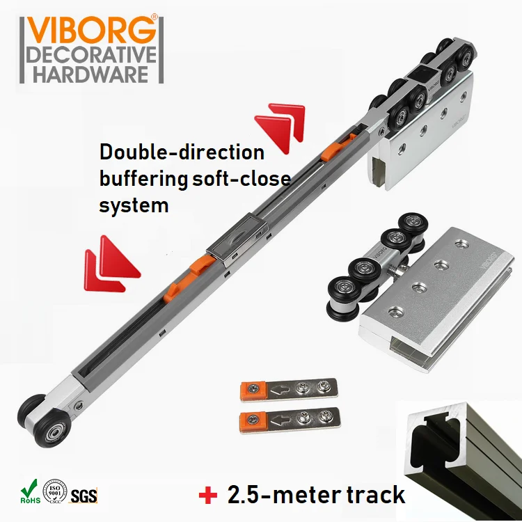 Viborg 18 Wheels Super Smooth Quiet Soft Close Hanging Sliding