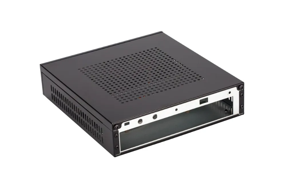 Realan U3 Black Aluminum Mini ITX Cases Custom Gaming PC Case, Support 1 x 2.5-inch HDD WIFI USB2.0