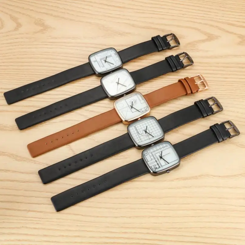 Женские модные часы relogio feminino с кожаным ремешком, аналоговые кварцевые круглые наручные часы, серебряные элегантные маленькие часы-браслет F3