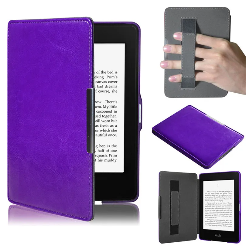 Чехол для планшета для Amazon Kindle Paperwhite 5 защитный чехол funda 6 дюймов ультра тонкий умный кожаный чехол-футляр на магните A50 - Цвет: Фиолетовый