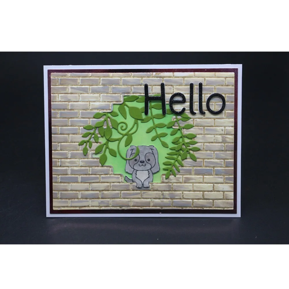 

AZSG 2019 New Arrival Wall Style Cutting Dies Embossing Folder Set Design DIY Paper Cutting Dies For Scrapbooking Plastic Plate