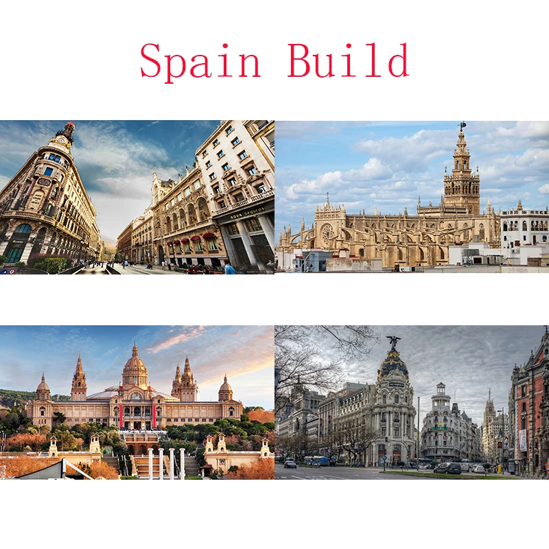 

DDWE 1000 Pieces Spain Architecture Barcelona/Madrid Build Adult Puzzle Children Educational Puzzles Child Early learning Gifts
