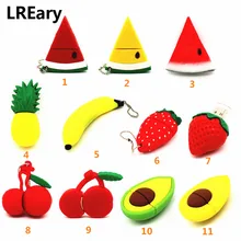 Флешка с фруктами, USB флеш-накопитель, 4 ГБ, 8 ГБ, 16 ГБ, 32 ГБ, 64 ГБ, мультяшная USB флешка с бананом, карта памяти арбуз, флэш-диск, авокадо/вишня