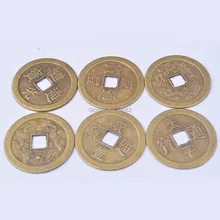 6 шт фэн шуй китайские двойные драконы I Ching монеты Y1018