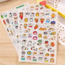 6sheets/paketi lot başına Kawaii japonya kediler ömrü PET sticker sıcak satmak öğrencilerin dekorasyon günlüğü çıkartmalar ofis okul malzemeleri