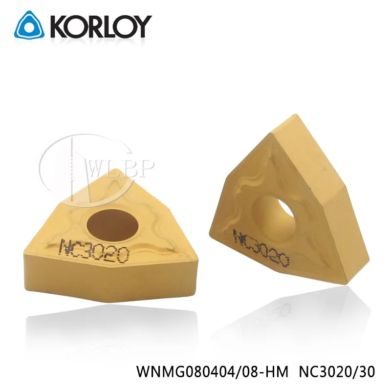 10 шт KORLOY WNMG080408-HM NC3020 Токарные пластины для превращения Держатель токарный WWLNR/MWLNR, подходит Сталь