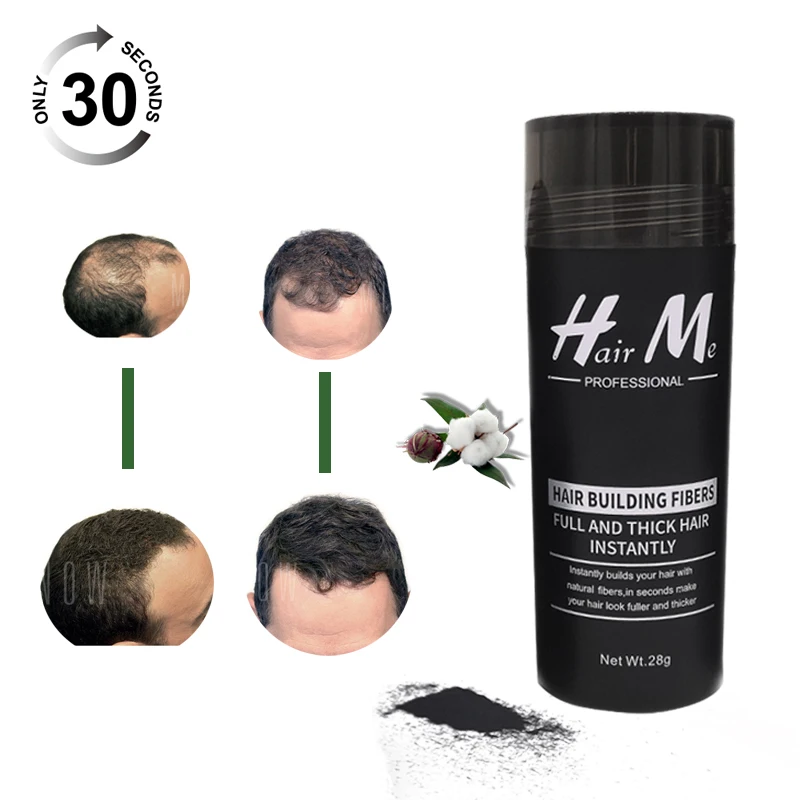 Hair Me 28g hair building fibers powder spray lock black dark brown med