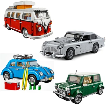 

Creator Aston Car Model gift Volkswagen T1 Camper Beetle Cooper education Toy Brick toys for children Digital building blocks