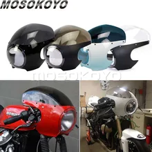 Motorcycle Cafe Racer Headlight Fairing 5-3/4 Front Light Mask Cover for Harley Chopper Bobber Sportster Dyna Softail 5 75 round headlamp 5 3 4 inch led headlight drl for harley dyna low rider sportster softail breakout sportster superlow