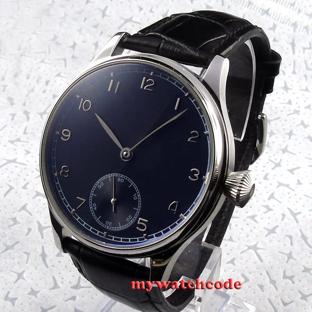 

New arrive 44mm Corgeut black dial 6498 hand winding movement mens wrist watch17