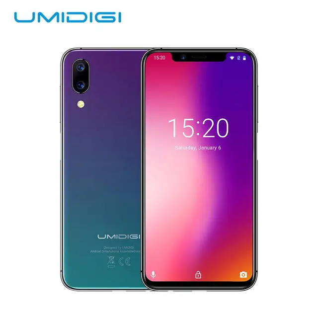 UMIDIGI واحدة 5.9 "كامل سطح الهاتف المحمول الروبوت 8.1 P23 الثماني النواة 4 جيجابايت 32 جيجابايت الذكي 12MP + 5 مليون المزدوج 4 جرام المحمول الهاتف