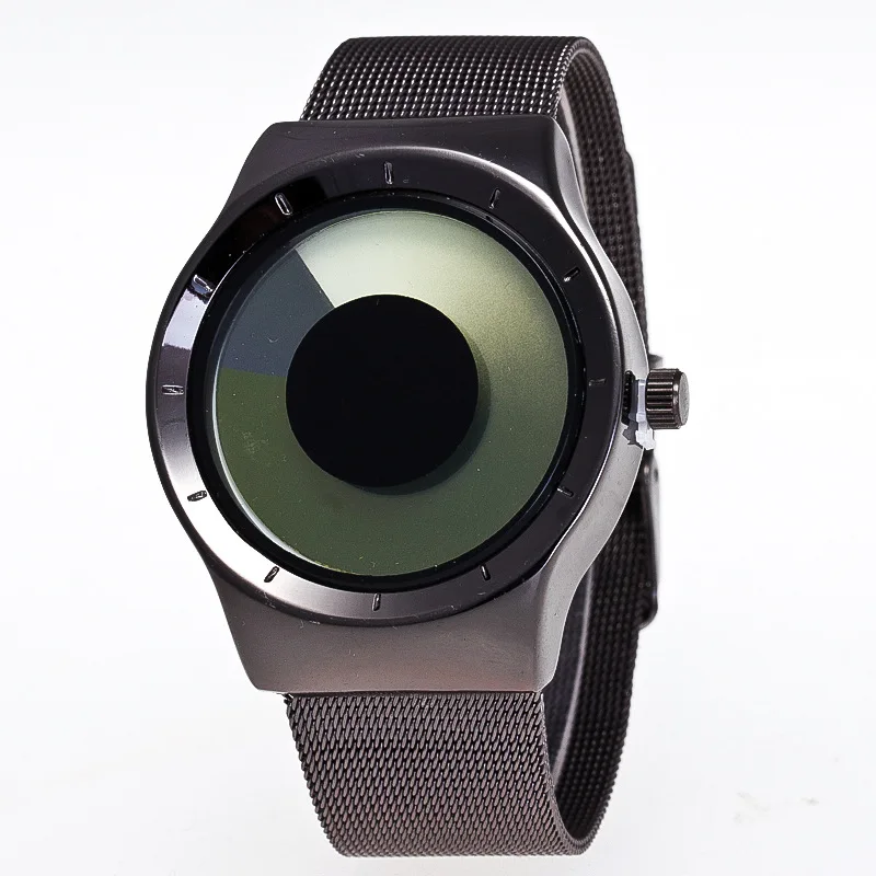 

Men's Vortex Inspired Pointerless Gradient Multicolor Quartz Watch with Stainless Steel band and Vortex Design