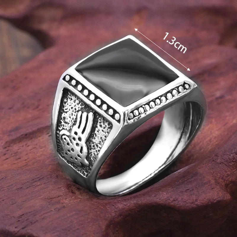 Ретро квадратные эмалированные черные кольца для мужчин Новое поступление модные высококачественные ювелирные изделия вечерние подарки