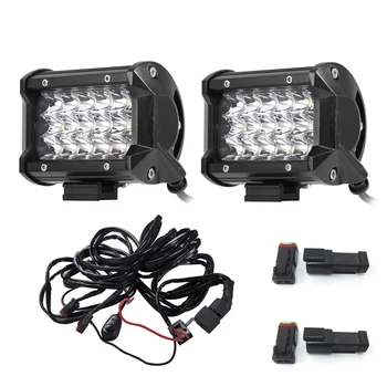 

ECAHAYAKU 2PCS 5" Led Work Light Bar 54W 3-Row Spot Beam Offroad Led Driving Lamp 12v 24v DC for Trucks SUV ATV 4x4 4WD Led Bar