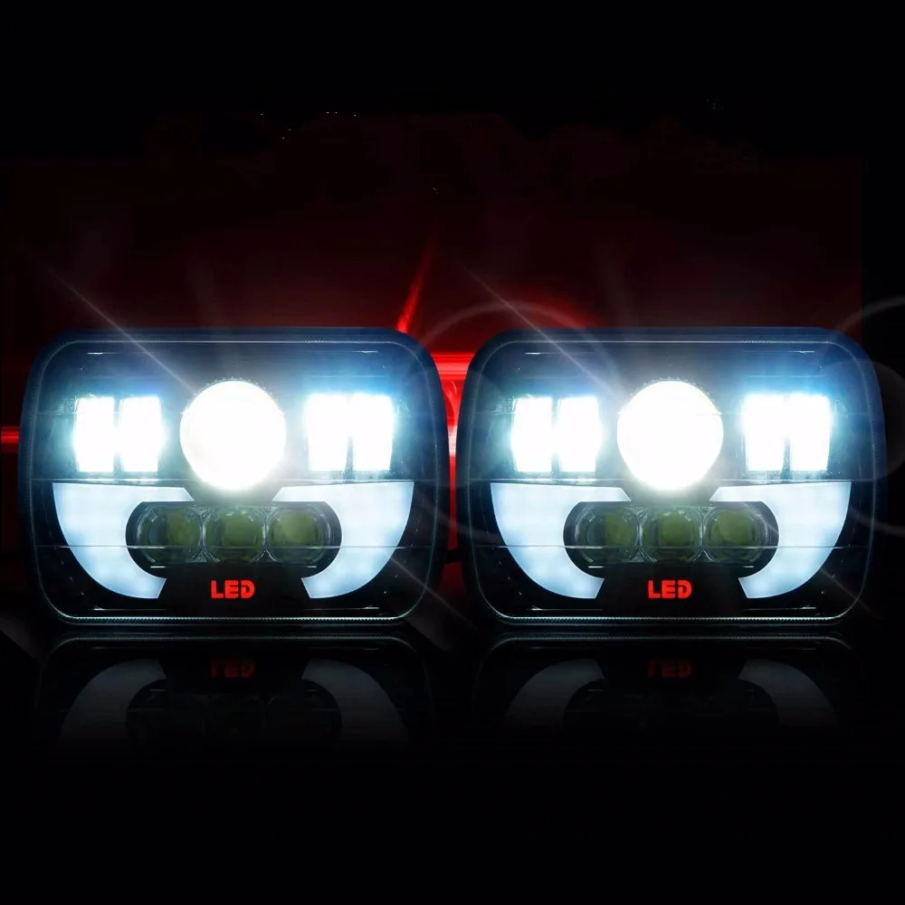

2x New! LED 5" X 7" DEMON LED Headlight Replacement for Jeep Cherokee XJ Trucks
