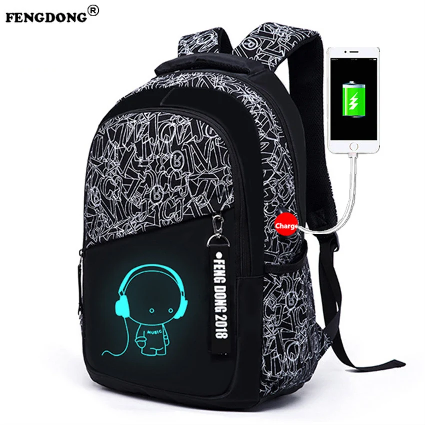 FENGDONG Marca Maschio Zaini Scuola Per Adolescenti USB Carica Borse Zaino  Oxford Borse di College Zaino degli uomini di Moda Giovanile|men  backpack|mens backpack brandsmens fashion backpack - AliExpress