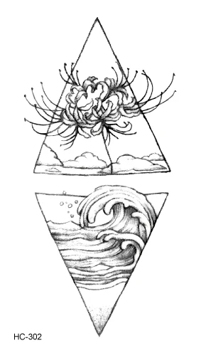 Rocooart, хит, 1 шт., популярные, для балета, черно-белые цветы, татуировки, наклейки, временные, для рисования, боди-арт, поддельные, Переводные татуировки - Цвет: HC-302