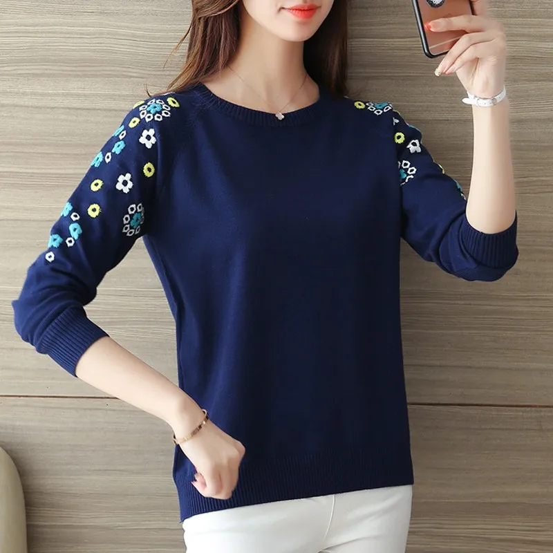 2018 autumn/winter long sleeve joker head set loose render unlined upper garment embroidery Chinese wind sweater 2018 autumn/winter long sleeve joker head set loose render unlined upper garment embroidery Chinese wind sweater