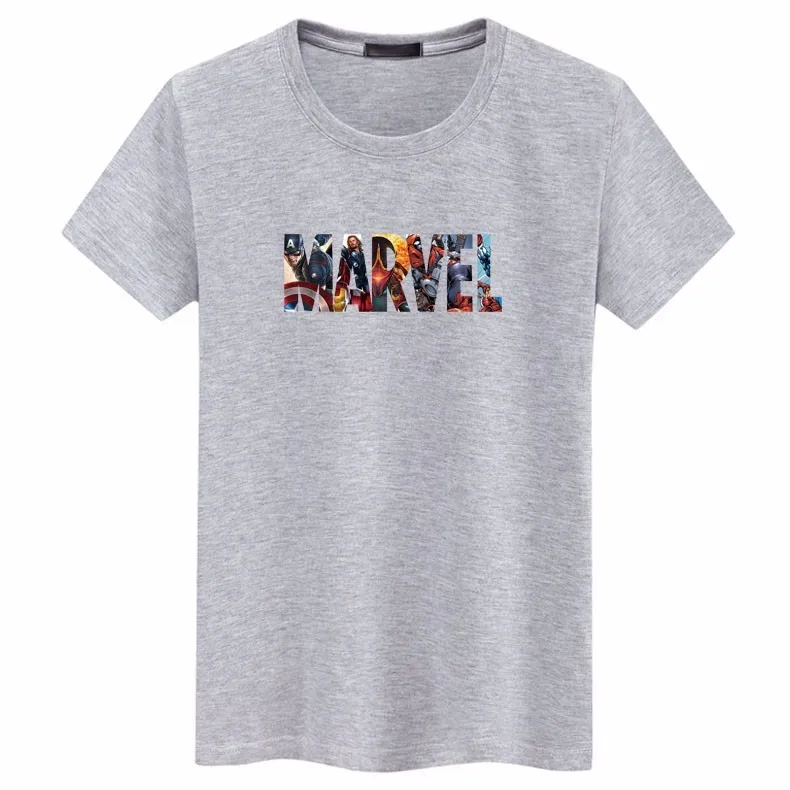 Новая модная футболка MARVEL для мужчин, летний топ с принтом Мстителей, хипстерская безрукавка, femme, хип-хоп Футболка "Аниме" wo для мужчин, уличная - Цвет: gray 1