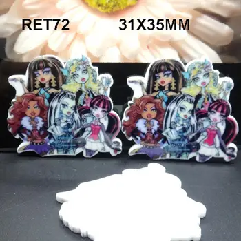 

50pcs,31X35mm cartoon monster high planar resin flatback craft resin shrinky RET72