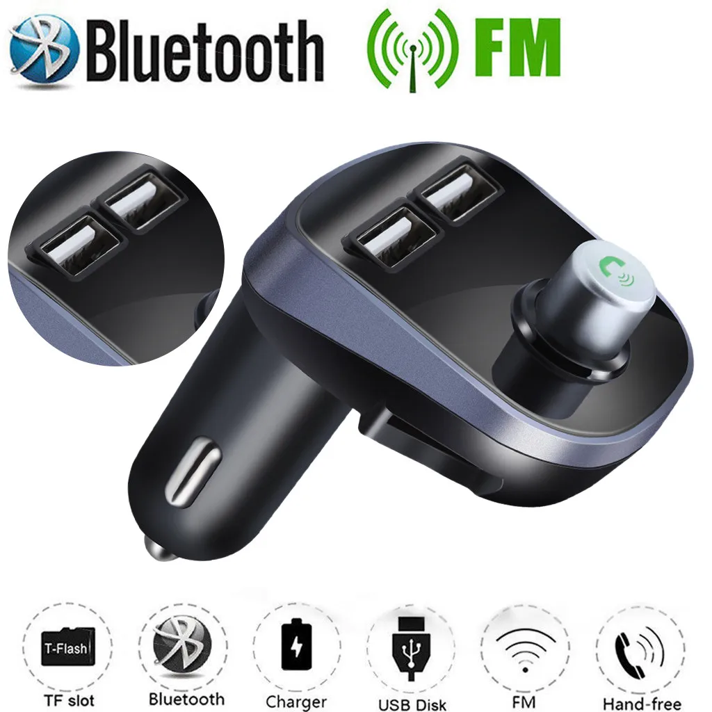 

FM Transmitter Assist Bluetooth Modulator Hands-free Car Kit Audio Car MP3 Player Fast Charging, Dual USB Port 2019