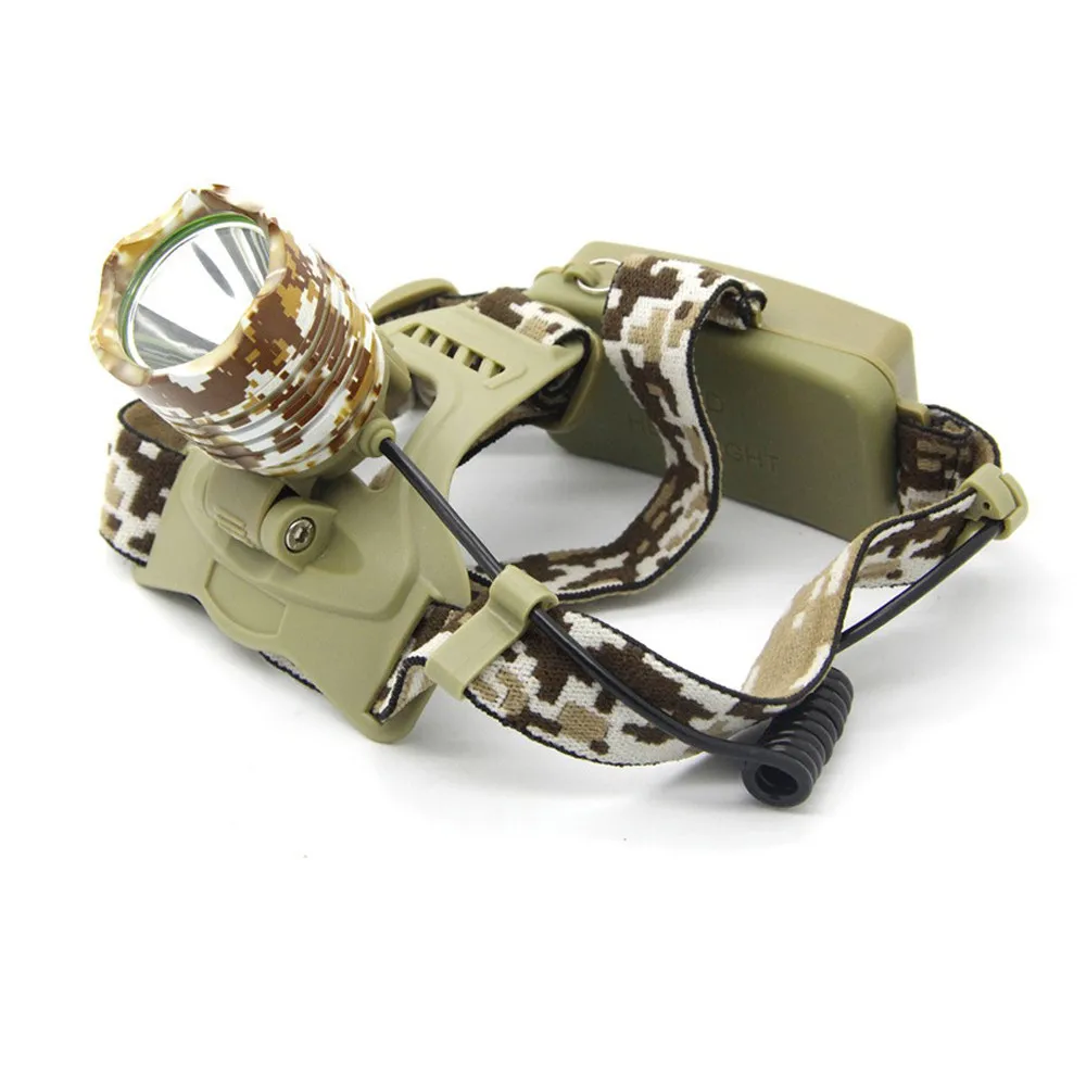 

5000LM Powerfull Headlamp Camouflage XML XM-L T6 LED 18650 Headlamp Head Flashlight Camping Torch Light Lamp With USB HOT #0620