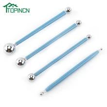 4 шт./компл. Нержавеющая сталь глины скульптуры мяч инструмент Fondant(сахарная) Сахарная паста торт аксессуары инструменты для самостоятельного декорирования торта прессформы