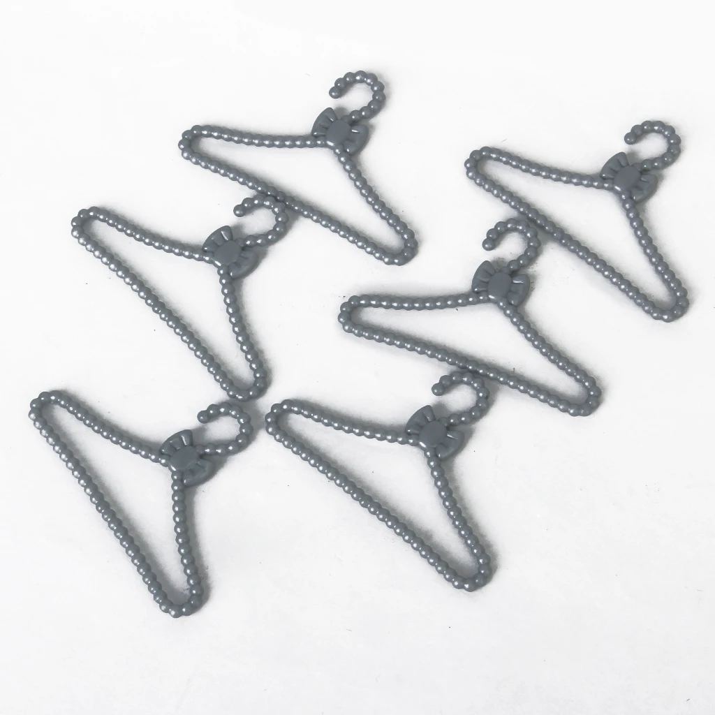 Doll Cute Plastic Clothes Hanger Rack Coat Hanging Dollhouse Wardrobe accessory FOR  size dolls Pack of 12 Pcs