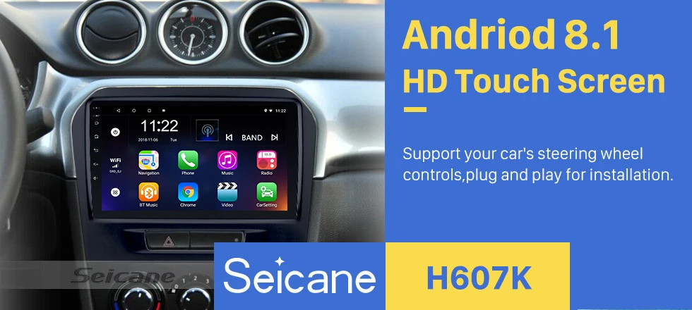 Top Seicane Android 7.1/8.1 9" Car Radio For 2015 2016 SUZUKI VITARAGPS 2Din GPS Multimedia Player Support 3G/Wifi Bluetooth 0