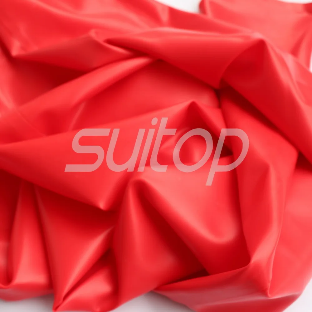 Suitop 0,45 мм латексные резиновые клееные леггинсы на молнии спереди для мужчин или женщин металлик золото и серебро - Цвет: Красный