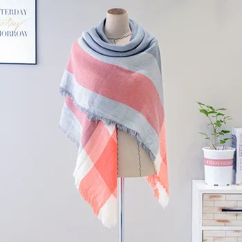 

New Fashion Winter Scarf Women 2018 Triangle Warm Plaid Scarf Brand Ladies Cashmere Scarves Shawls DropShipping Free Shipping