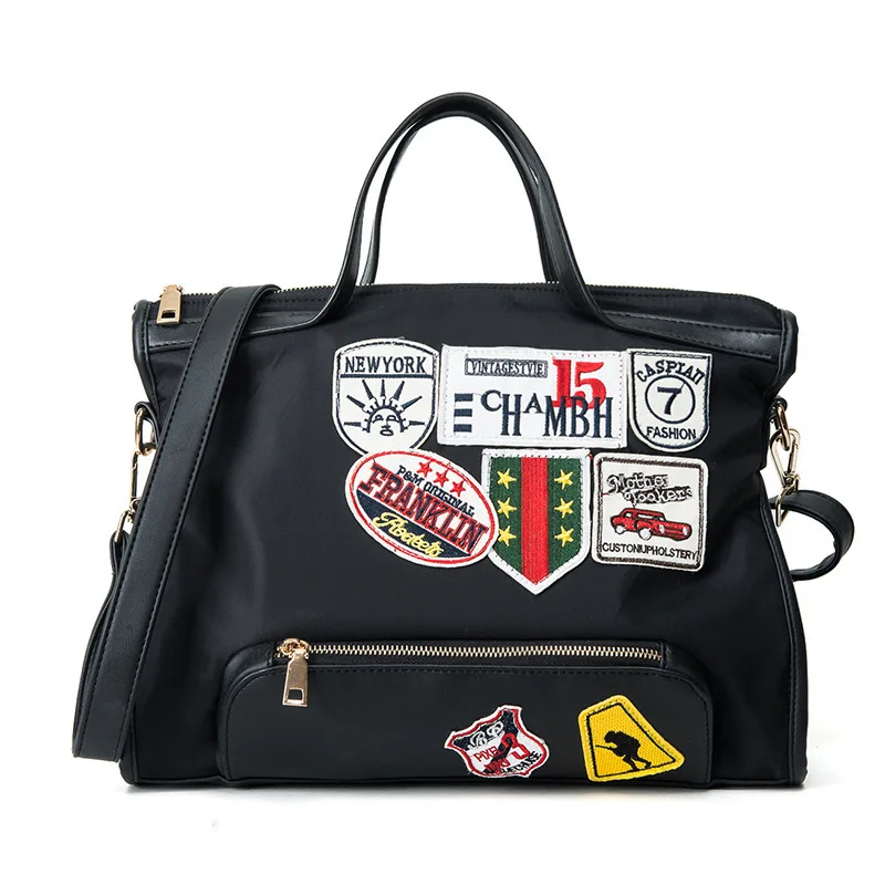 

Fashion Super Capacity Bag Women Street Beat Badge Handbag Ladies Large Capacity Casual Tote Handbag Patch Women Messenger Bags