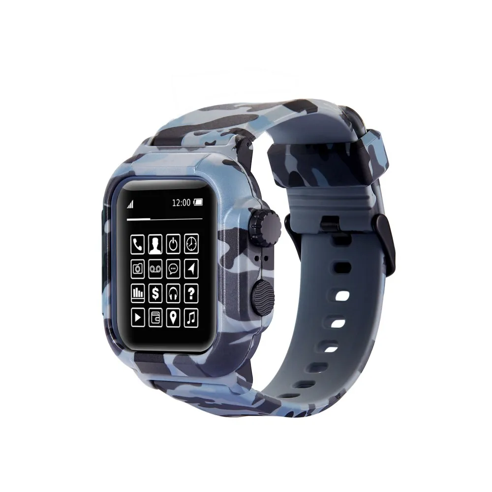 Водонепроницаемый ударопрочный чехол для Apple Watch Series 2 3 4 5 мягкая силиконовая лента для iWatch Band 44 мм 42 мм крышка ремешка аксессуары
